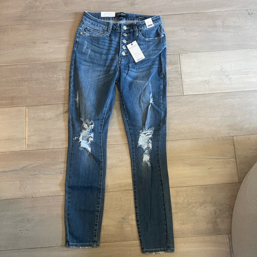 Judy Blue Skinny Distressed Blue Jeans